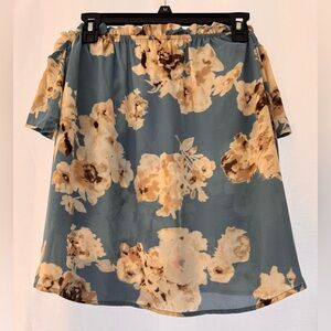 Floral Print Women's Top Off Shoulder